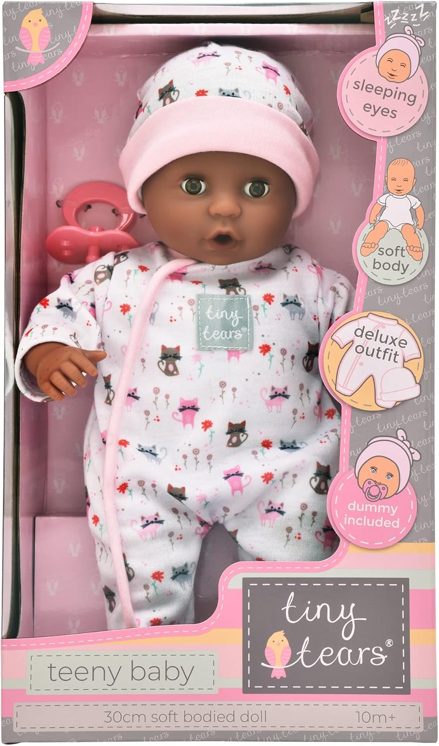 John Adams | Tiny Tears - Teeny Baby - 30cm Soft Bodied Doll: One of the UK's Best Loved Doll Brands! | Nurturing Dolls | Ages 10m+