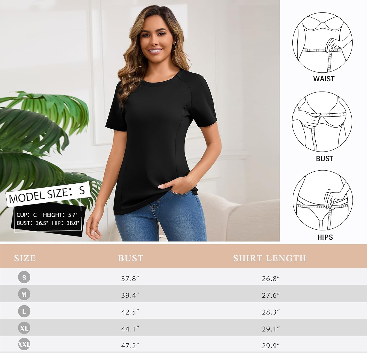 GINKANA Nursing Tops Breastfeeding Tshirt for Women Mama Zipper Distressed Loose-Fit Tee Pregnancy Clothes - Image 6