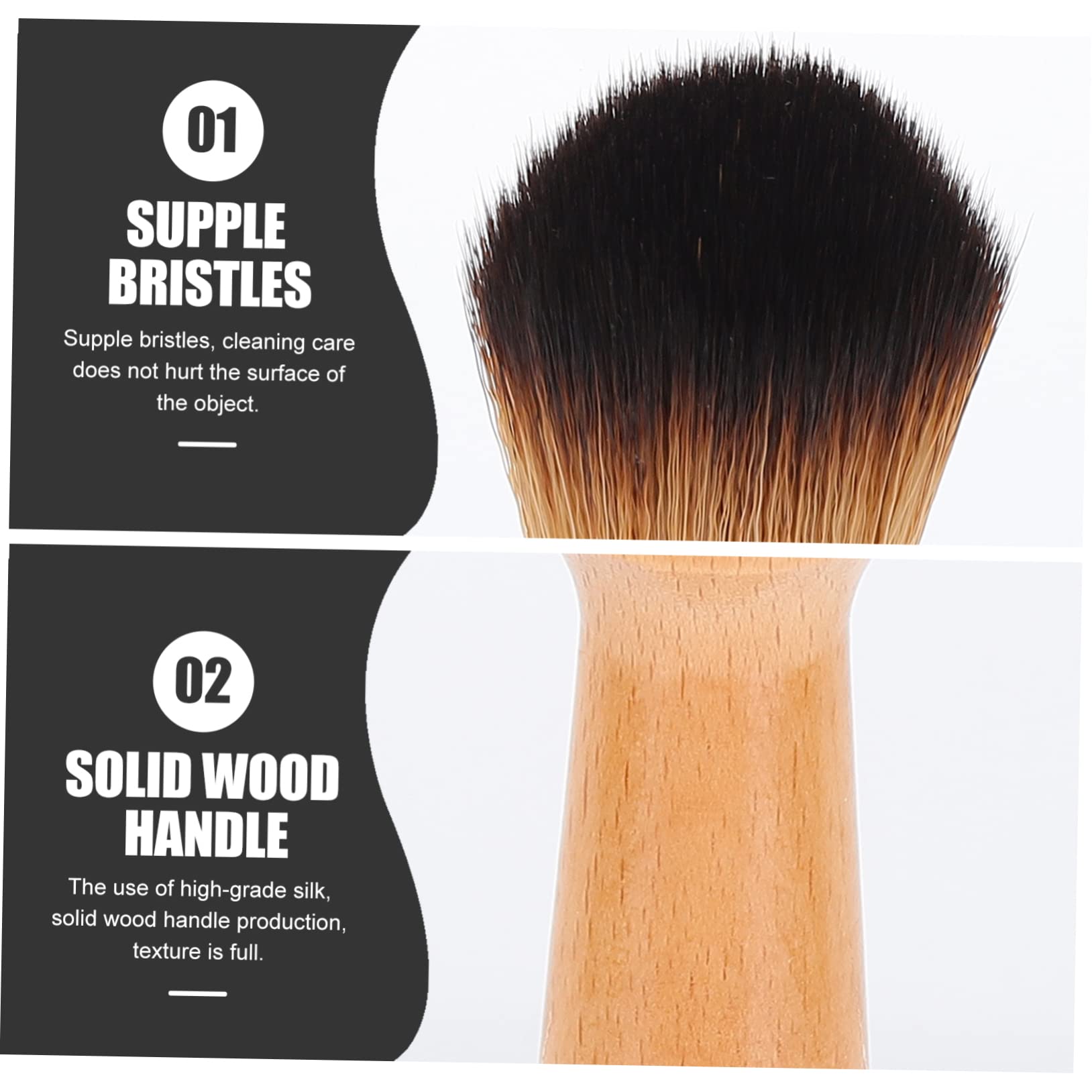 PACKOVE 4 Piezas Pincel de Limpieza de Instrumentos Musicales con Mango de Madera Cepillo para Jade y Tallados de Madera para y