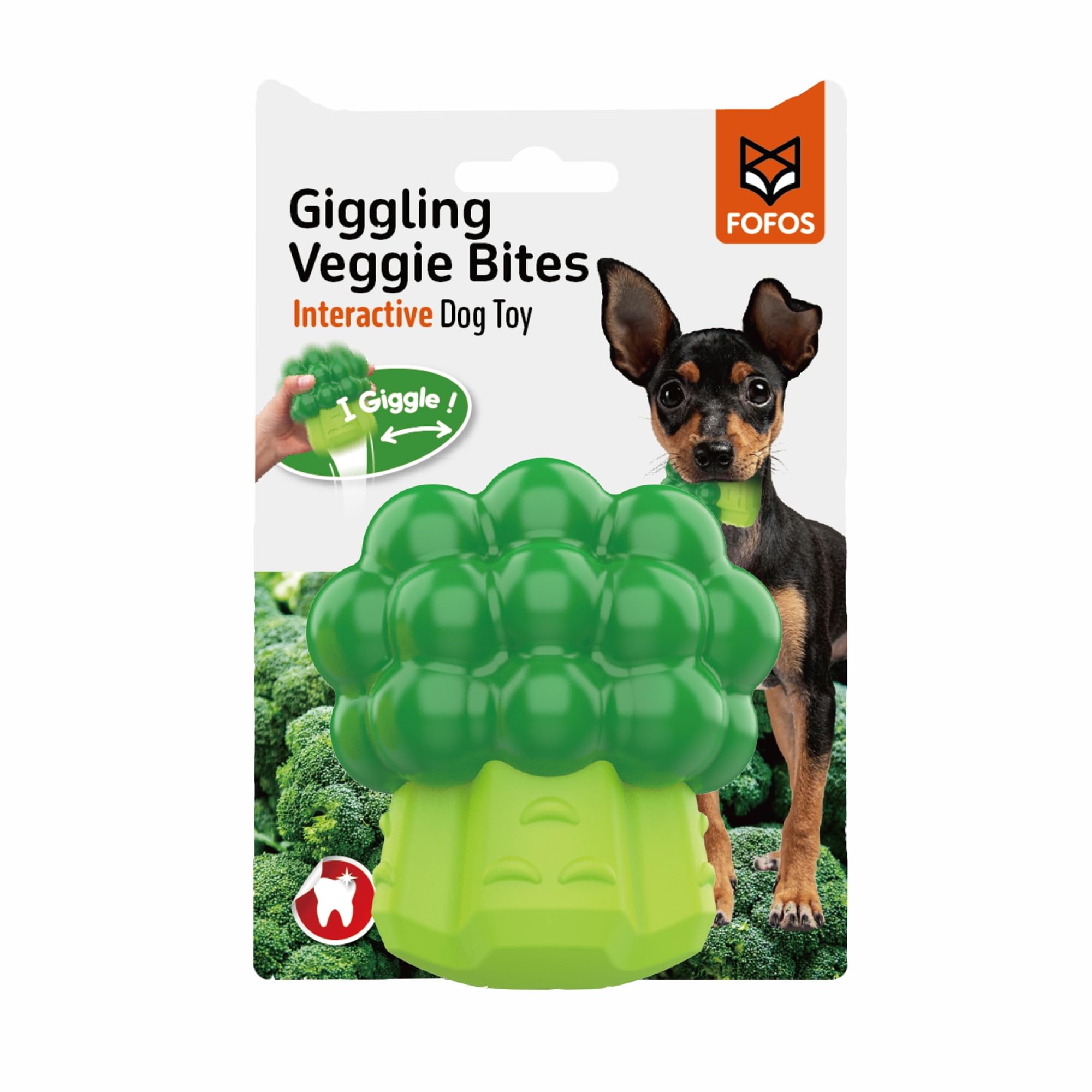 BarkButler x FOFOS Giggling Squeaker Dog Toy - Broccoli, Durable Chew Toys for Dogs, Ideal Teething Toys for Puppy & Adult Dogs (5-30kgs), Interactive Dog Toys for Dogs of All Breeds (B0D848BJKH) Amazon Price History, Amazon Price Tracker