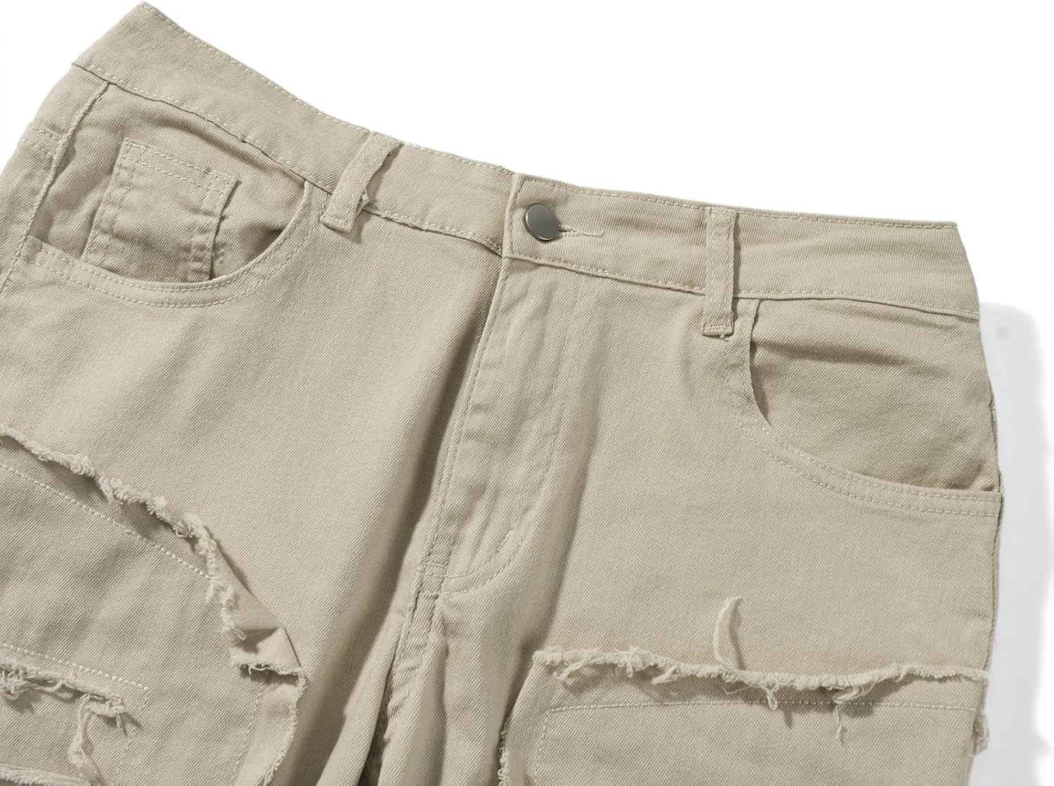 Giraropa Mens Black Stacked Jeans Slim Fit Ripped Jeans Destroyed Straight Denim Pants Harajuku Hip Hop Trouser Streetwear - Image 5