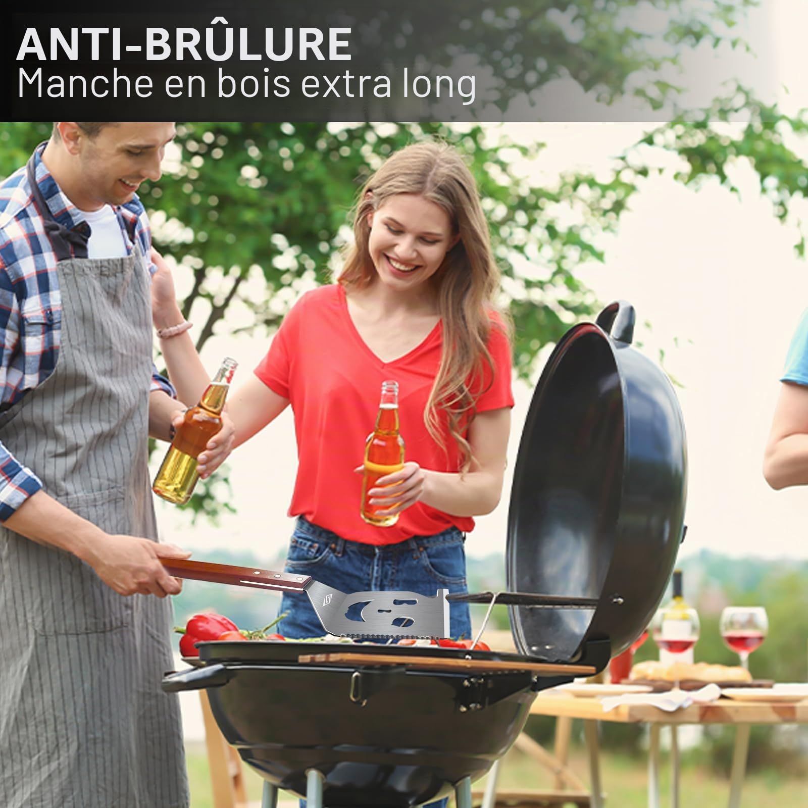 Spatule de grill pour grill, outil de grill 7 en 1 pour grill, outil de grill multifonction, cadeaux pour papa, cadeaux pour hommes.