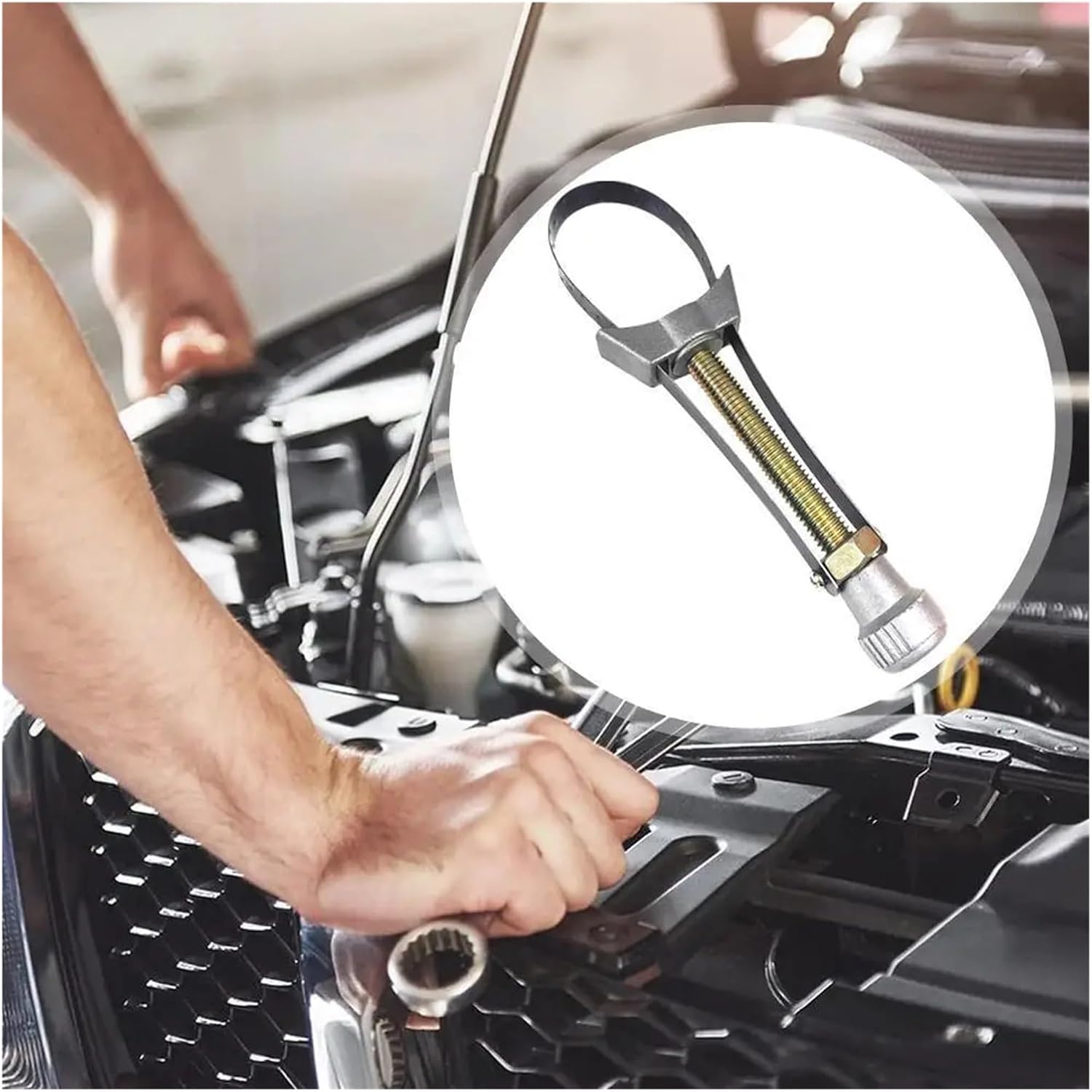 Oil Strap Wrench Steel Car Filter Adjustable B4S8 1Pc Change Disassembly Tool