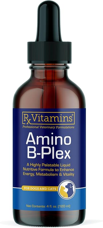 Suplemento líquido Amino B Plex com complexo B para cães e gatos Rx Vitamins – 120 mL