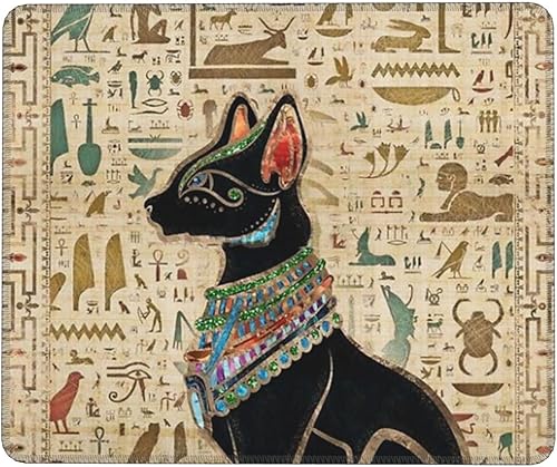 Hieroglyphs - Alfombrilla de mouse cuadrada para mouse egipcio, base de goma antideslizante, alfombrilla de mouse para juegos del antiguo Egipto,