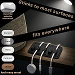 Support de câble magnétique par SOLVA, 5-Pack Organisateur de câble en silicone pour bureau, porte-câble magnétique, clips de gestion de câble adhésif pour USB-C, Éclairage, chargeur téléphonique & Configuration des bureaux
