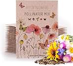 Bentley Pollinator Mix - Pre-Filled, Non-GMO, Non-Coated Butterfly Packets - 25 Annual Wildflower Seeds - Perfect Eco-Friendly Gift