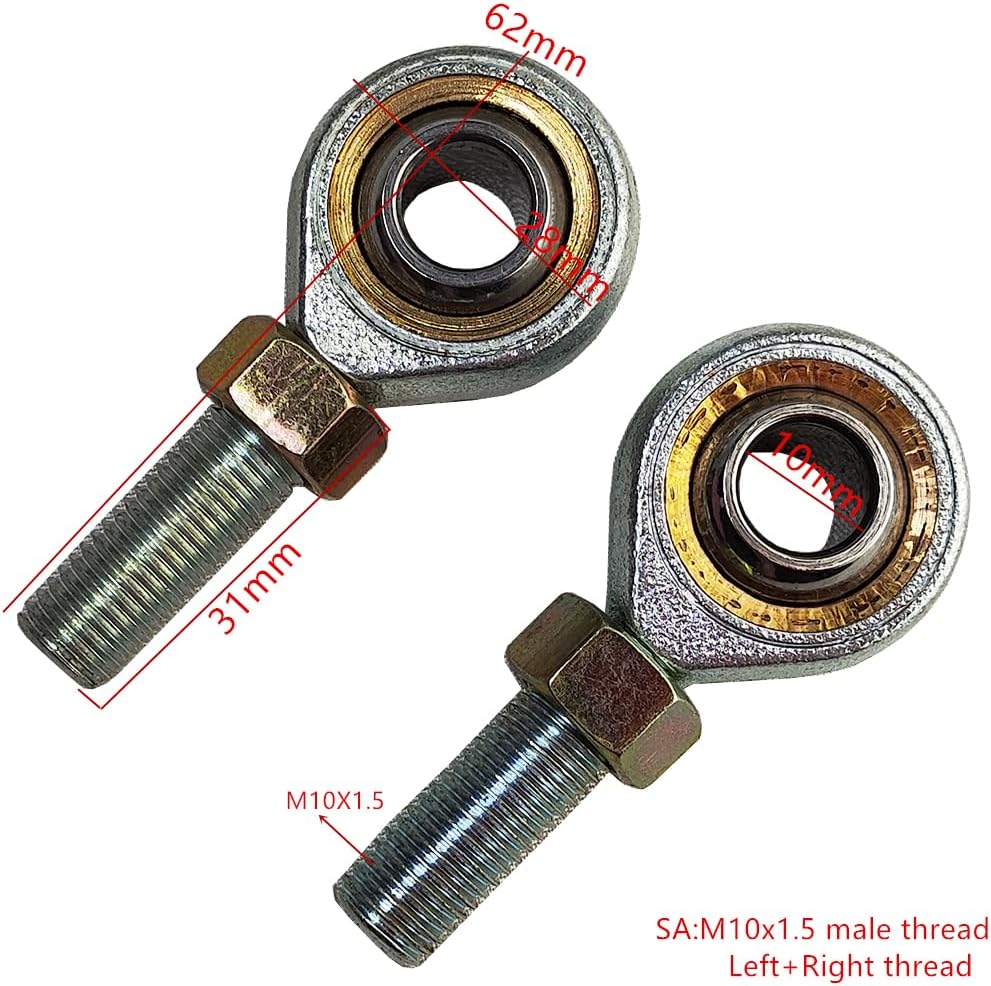 ATV M10 Steering Linkage Tie Rod+Threads 60/75/80/90/100/110/120/130/140/150/160/170/180/190/200/210/220/230/240/250/260/270/280/290/300/310/330/350/380mm Drag Link Ball jointer (330MM/12.99Inch)