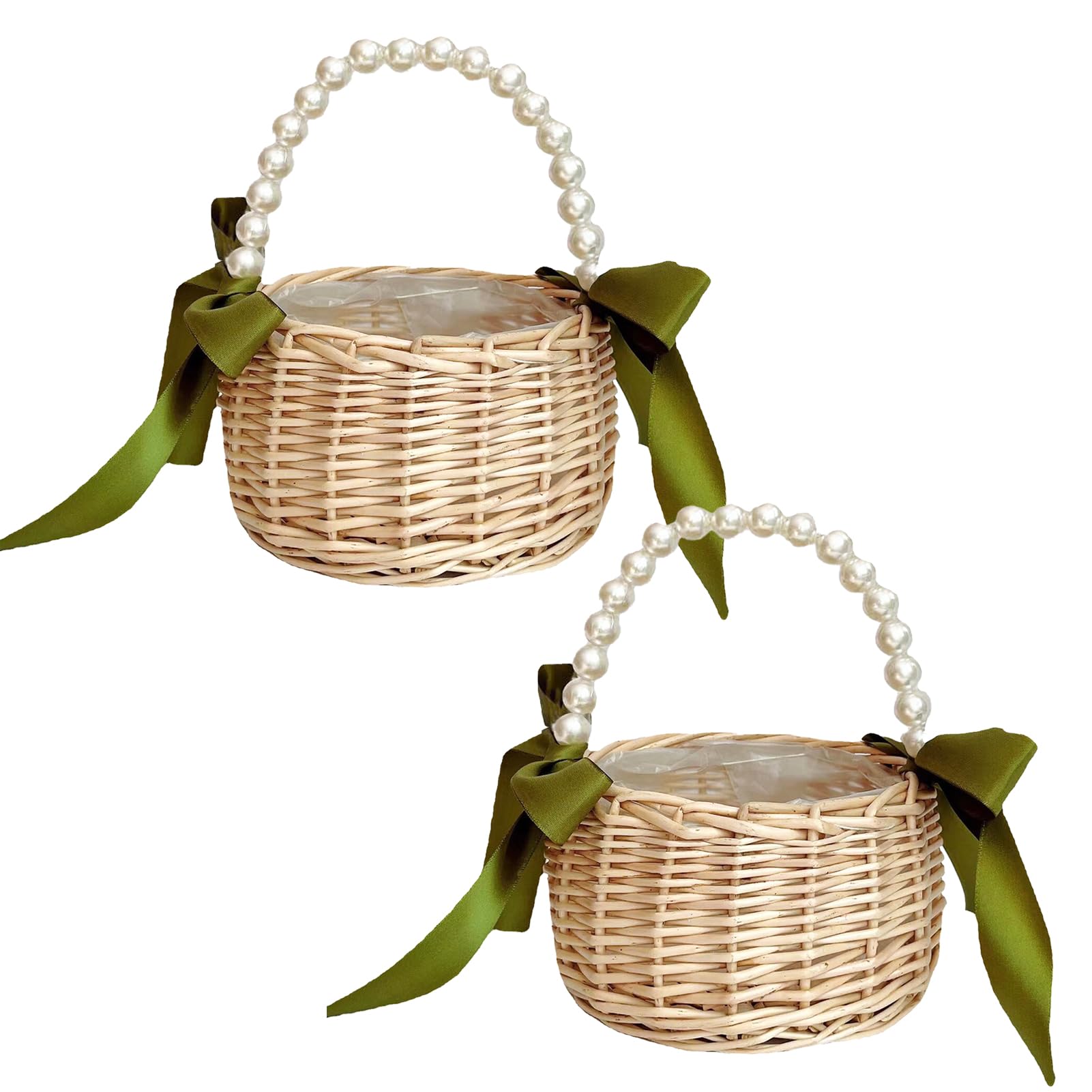 Amazon.com: 2PCS Wicker Rattan Flower Basket,Flower Girl