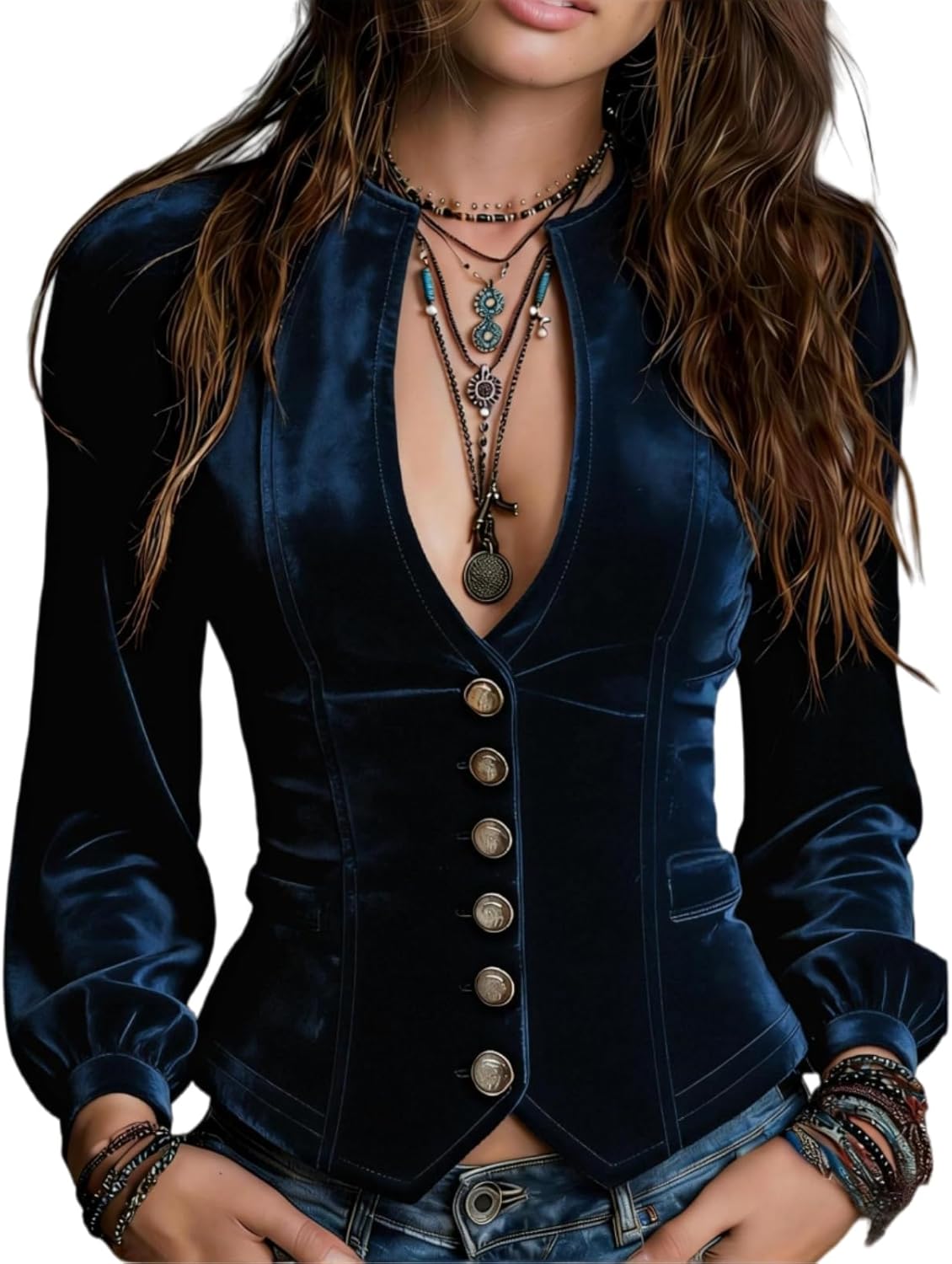 Black Velvet Shirt Women Elegant V-Neck Embroidery Velvet Long Sleeves Top Sexy Retro Collar Cheongsam Top Velvets Wrap Top