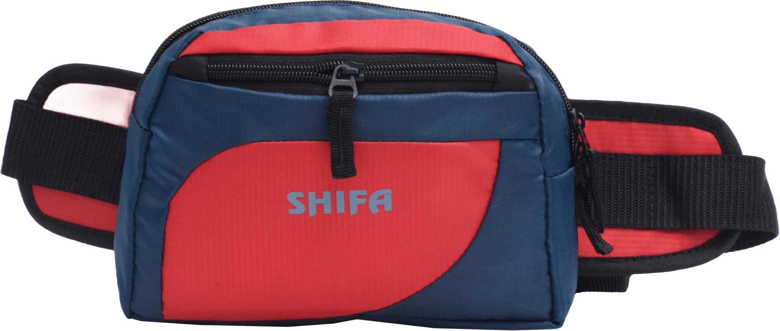 Stylish Waist Bag for Men and Women | Durable Polyester Travel Pouch | Hands Free Running Belt for Hiking Fitness and Outdoor Sports (Red Blue Medium)-image-34