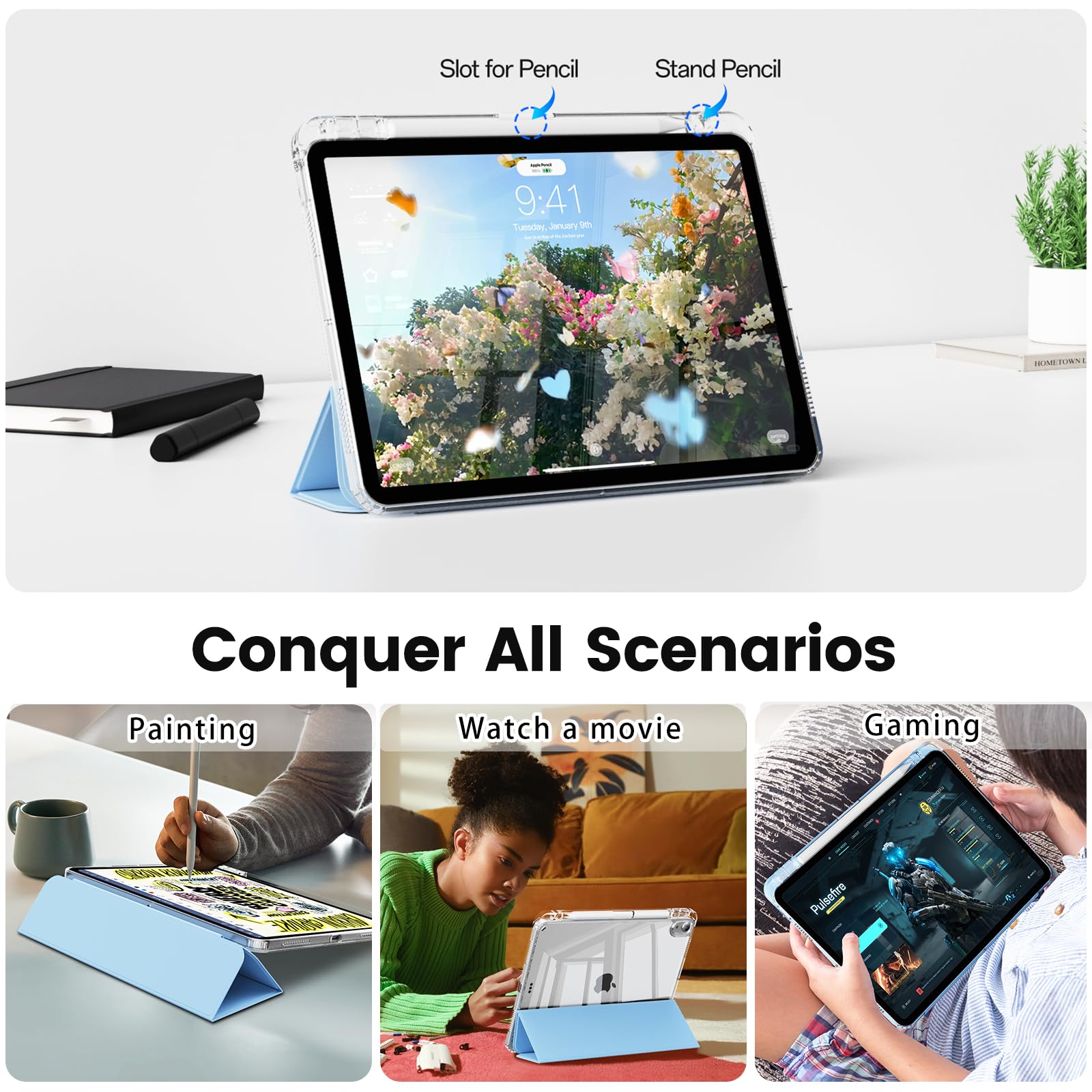 RREGER-Compatible With IPad Air Case 11 Inch M3 2025,M2 2024