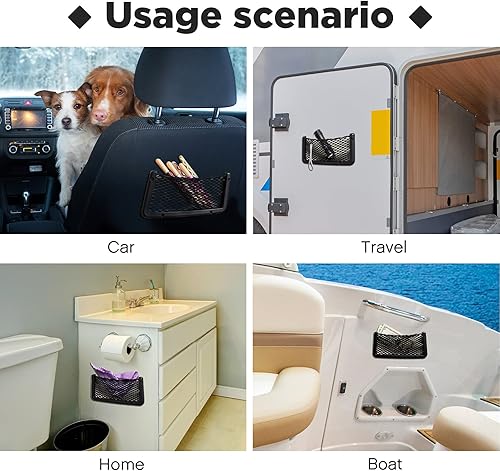 Miniatura 7 de Almacenamiento para el vehículo o la autocaravana, estructura de plástico ABS, malla para organizar el automóvil, bolsa de red, soporte, bolsillo