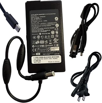 OEM 19.5V 3.34A Car Charger & AC Adapter for Dell Latitude 14 Pro Rugged Extreme Tablet RB14250 5430 5414 5420 5404 7214 7414 7404 7424 7720 7220 7212 USB Type C/7.4mm/4.5mm Combo 20V 3.25A 65W Power