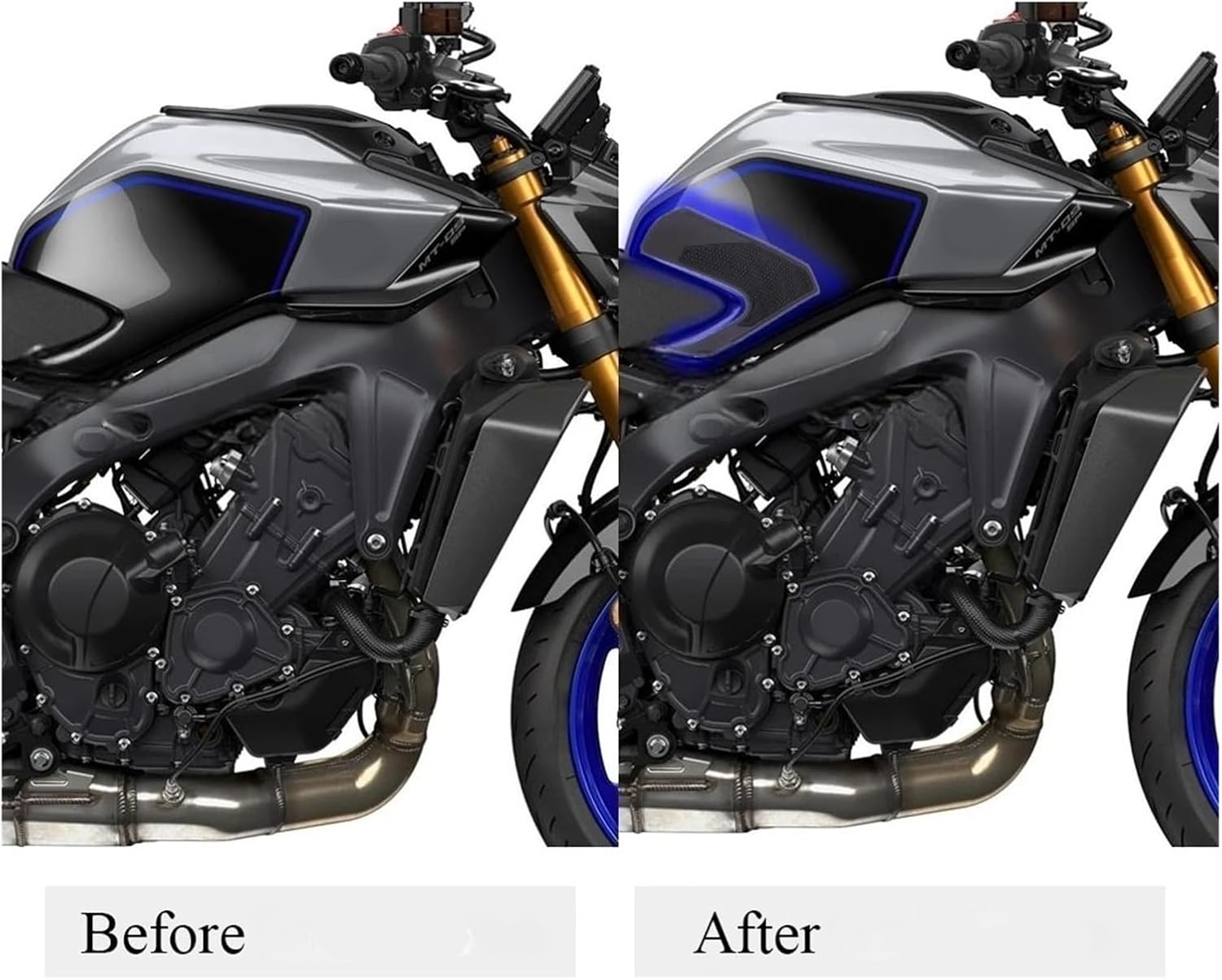Motorcycle Tank Sticker for YA&MAHA MT-09 2024-2025 Motorcycle Accessories Plastic Sticker Fuel Tank Pad Side Gas Ket Protection.