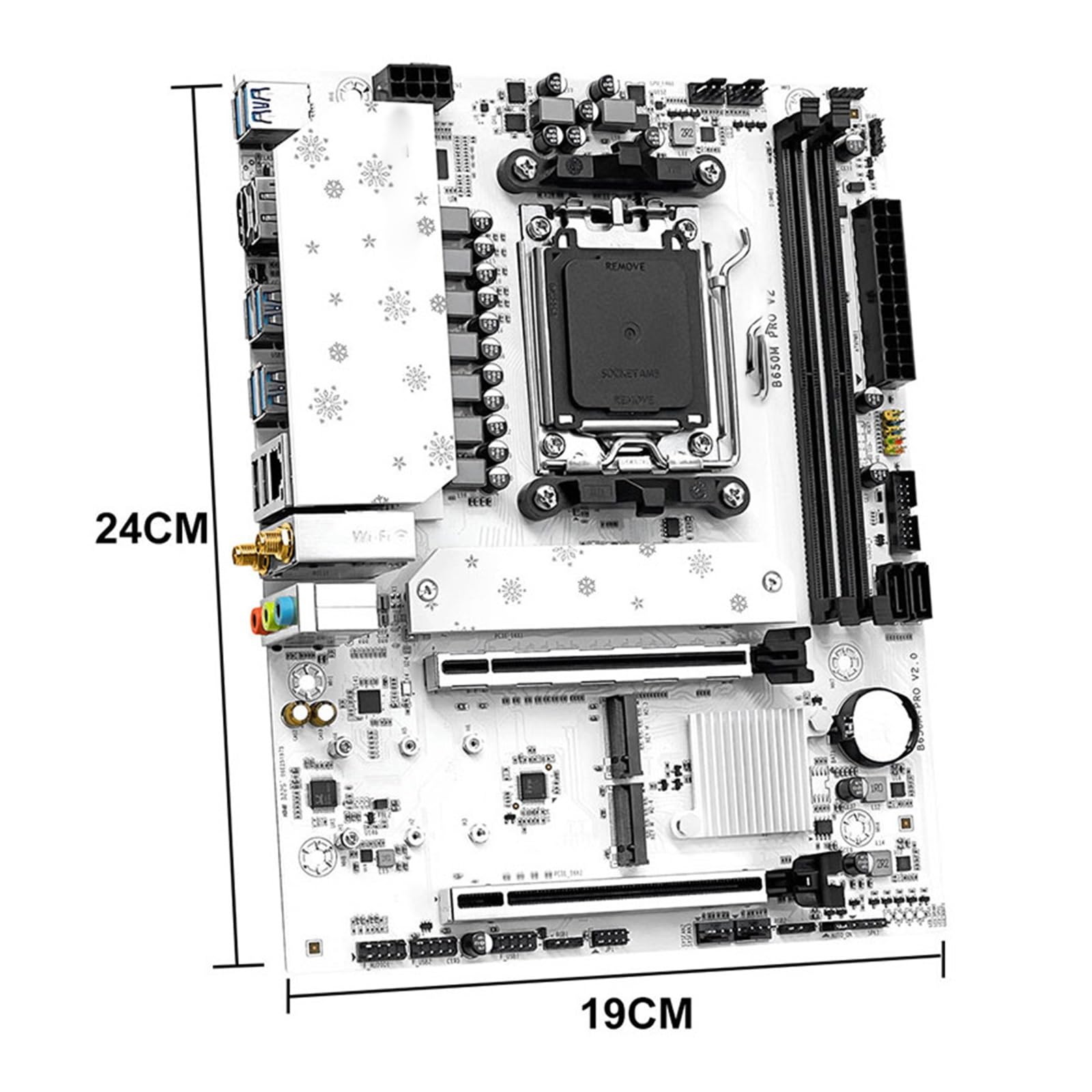 Scheda Madre da Gioco Fit for B650M PRO V2 AM5 M-ATX for Ryzen Serie 7000/8000/9000 DDR5 Max 96 GB RAM M.2 Slot*3 PC Computer Motherboard