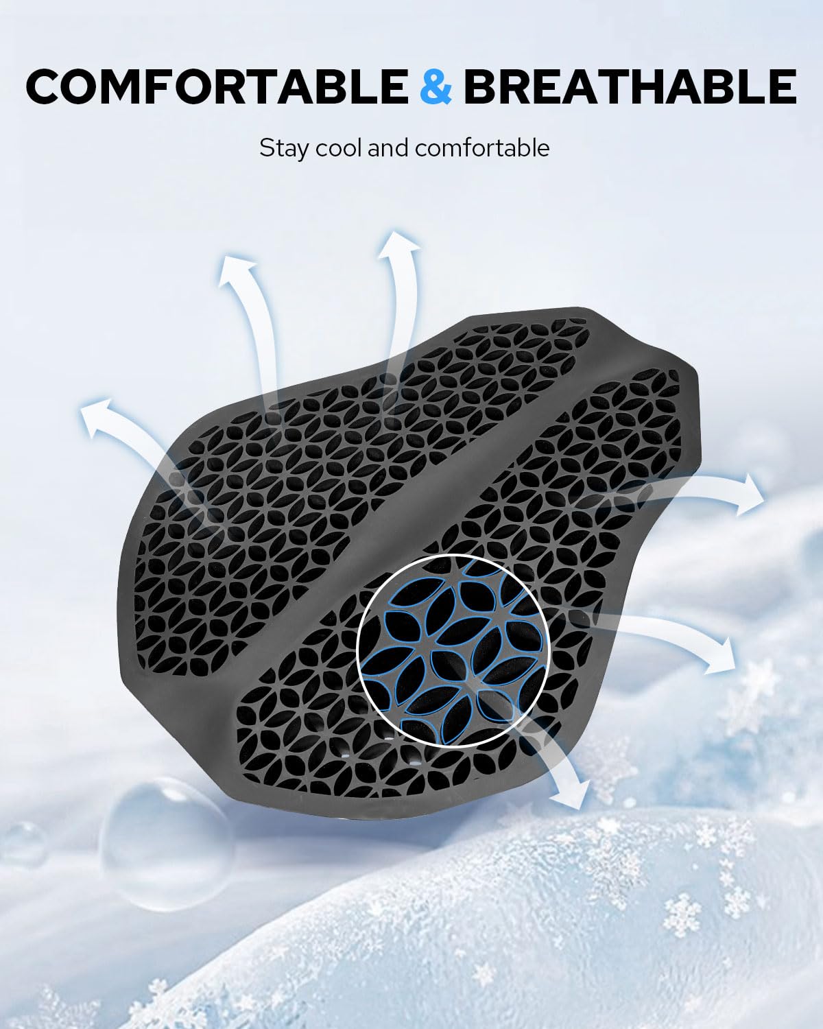 Benlari Cuscino universale per sella moto, in gel, grande struttura a nido d'ape 3D, in TPE, assorbimento degli urti e traspirante, per lunghe pedalate
