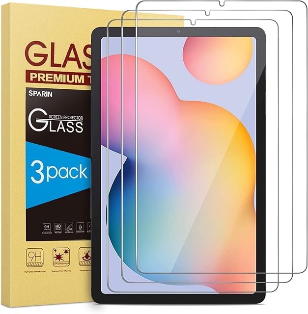 SPARIN 3 Pack Screen Protector Compatible with Samsung Galaxy Tab S6 Lite 2022/2020 10.4 Inch, Tempered Glass, Compatible with S Pen