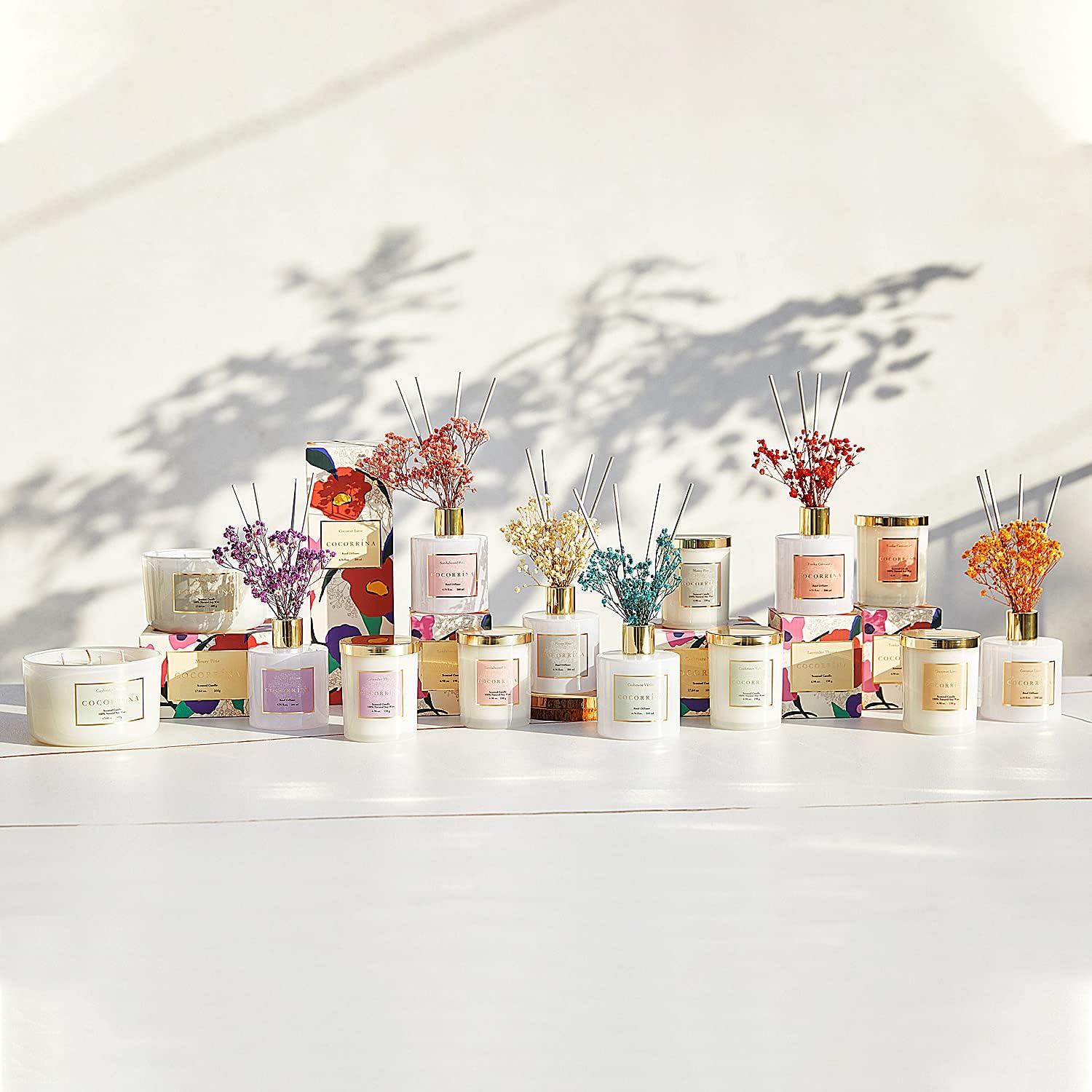 Cocorrína Premium Reed Diffuser Set with Preserved Baby's Breath & Cotton Stick Coconut Lime | 6.7oz Scent Fragrance Oil Diffuser for Bedroom Bathroom Home Décor - Image 5