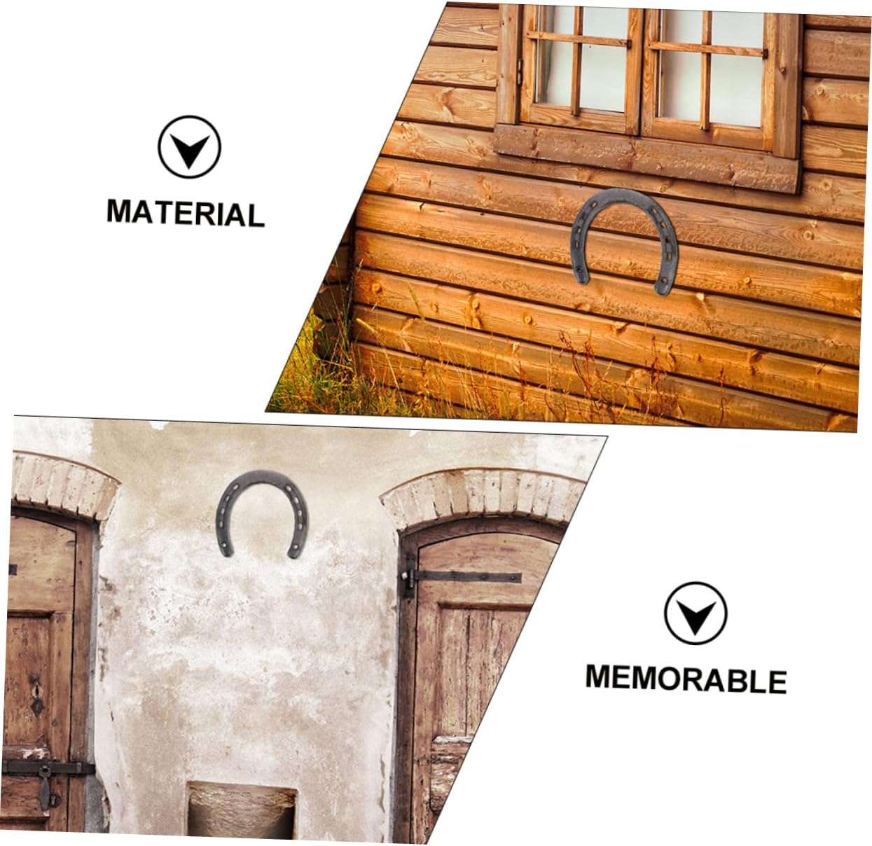Ciieeo 3Pcs Unique Horseshoe Wall Hanging Decoration High Grade Material for Home Office Shop and More Attractive Horseshoe Design for Decor