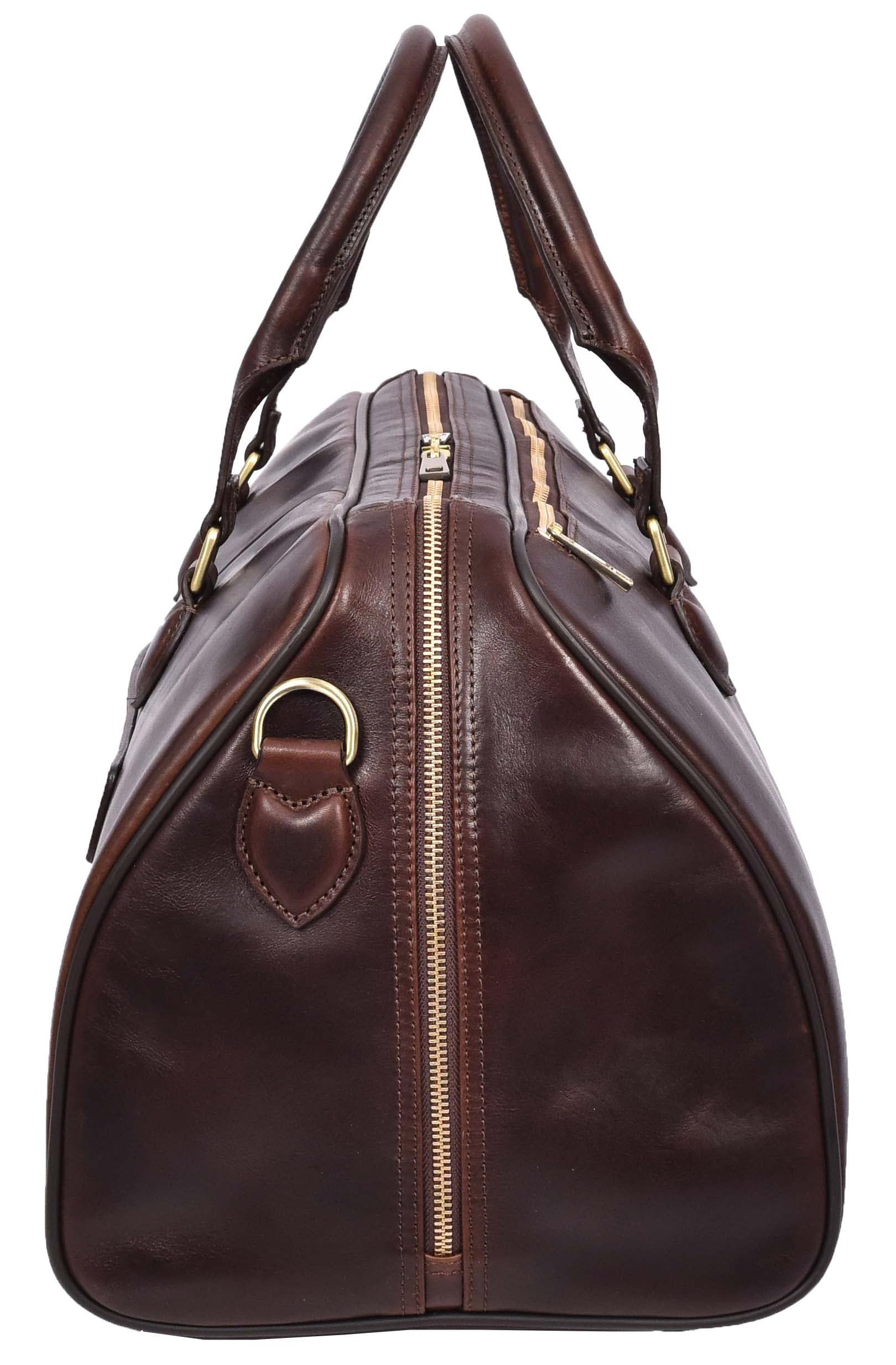 Bolsa de lona de cuero de primera calidad, tamaño A47, Brown, L, Bolsa de viaje