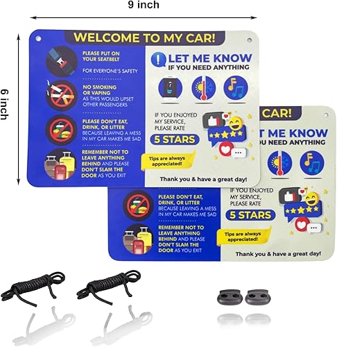 Miniatura 8 de Paquete de 2 letreros de auto compartido mejores relaciones con los clientes, calificaciones más altas y más consejos con un letrero universal
