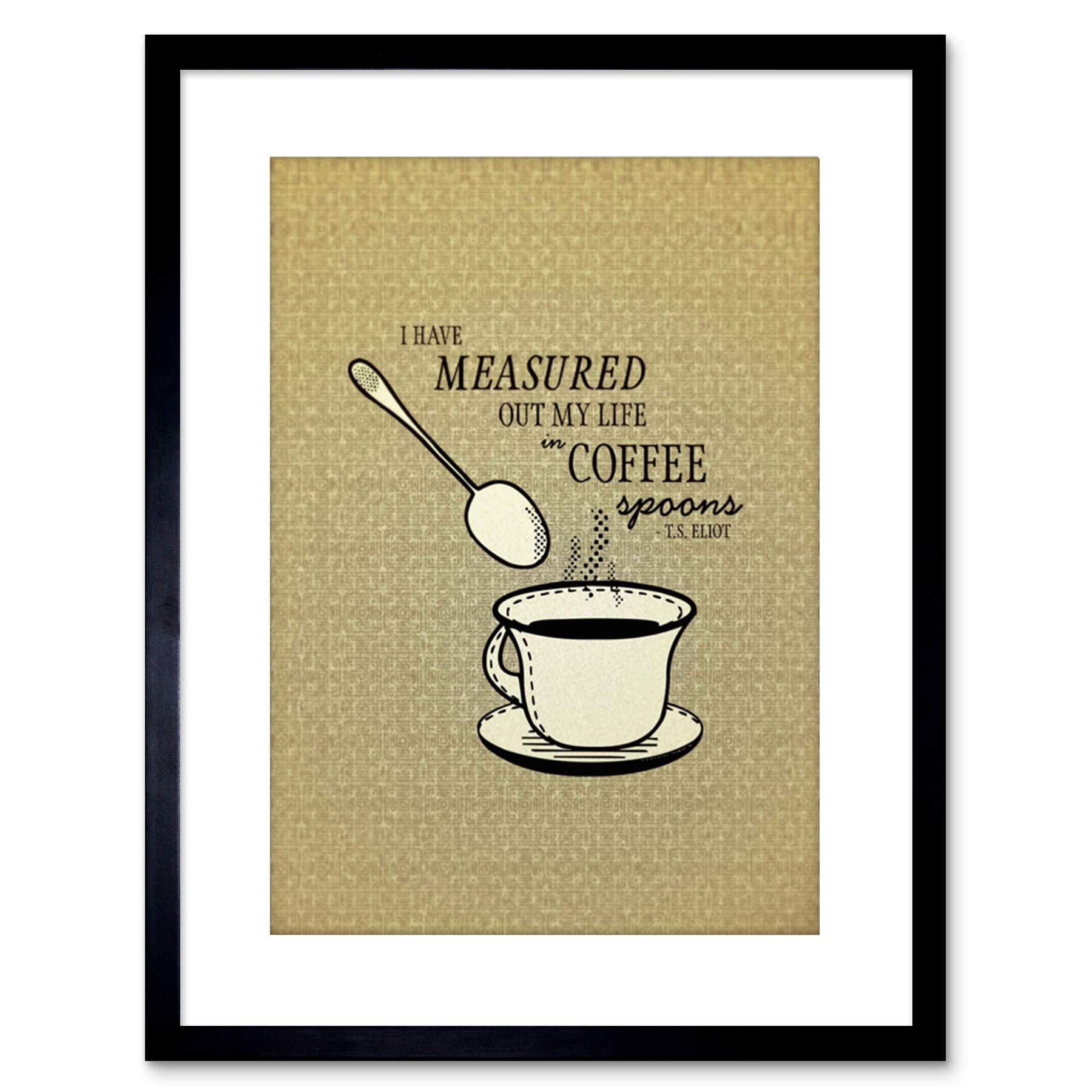 Wee Blue Coo QUOTE POEM LYRIC ELIOT LOVE SONG J ALFRED PRUFROCK COFFEE FRAMED PRINT F97X4023