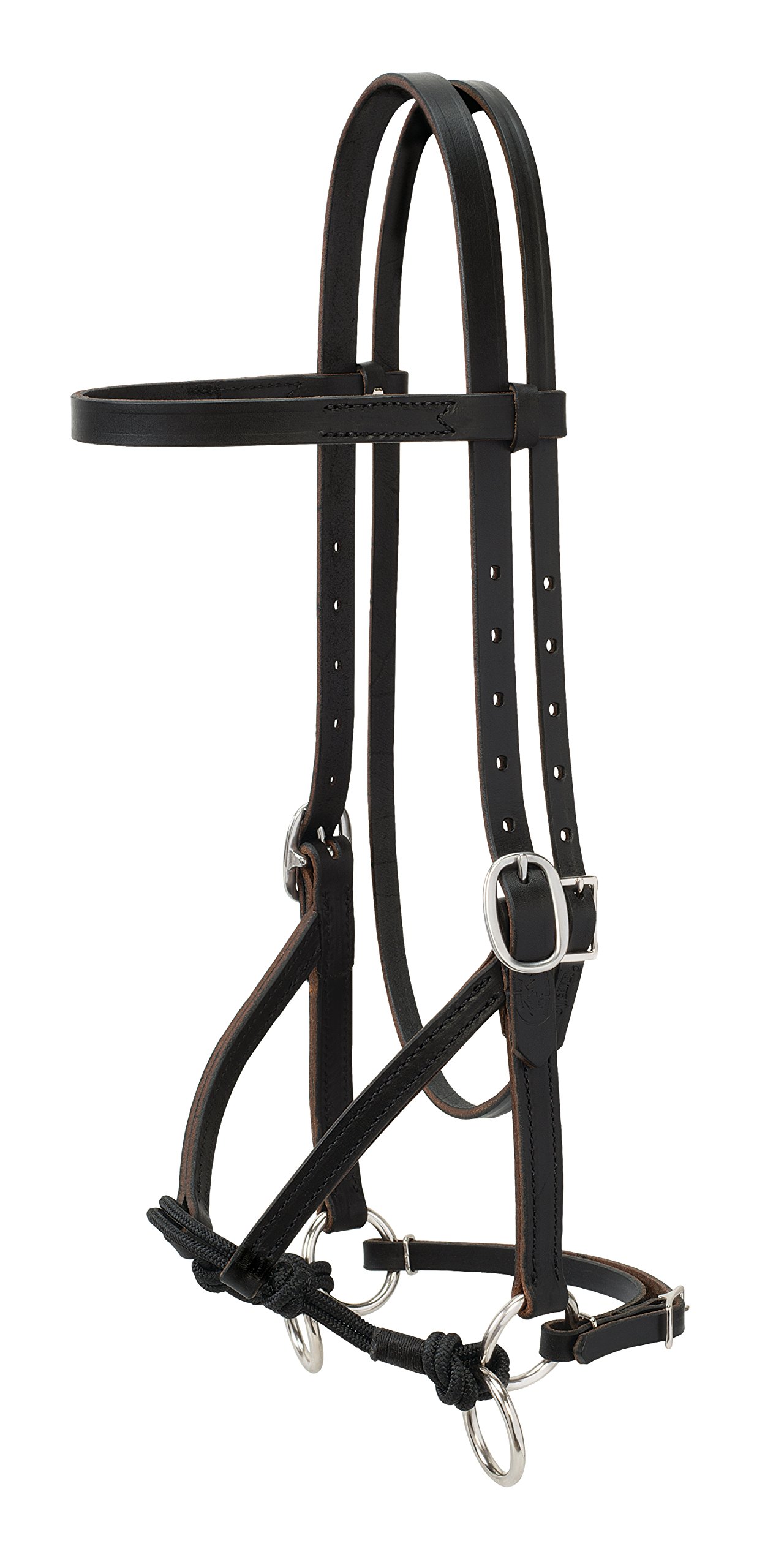 Weaver Leather 10-0299 Justin Dunn Bitless Bridle, 3/4", Black