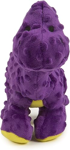 Vista 45 de goDog Dinos Spike Squeaky - Juguete de peluche para perro, tecnología Chew Guard, verde, pequeño Dinos Bruto (Púrpura)
