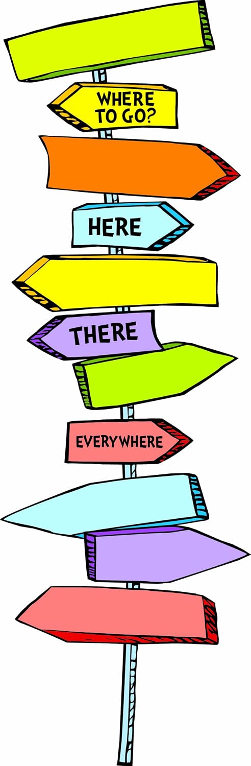 Eureka Back to School Dr. Seuss Directional Signs Bulletin Board and Classroom Decorations, 14pc, 6.5'' W x 26'' H