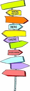 Eureka Back to School Dr. Seuss Directional Signs Bulletin Board and Classroom Decorations, 14pc, 6.5'' W x 26'' H