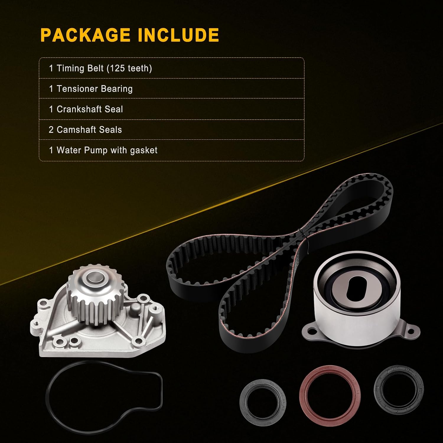 ASAPE Timing Belt Kit & Water Pump with Gasket Compatible with TBK184GMB WPHO009 1996-2001 for Acura Integra 1.8L 1997-2001 for Honda CR-V 2L Premium Timing Belt Component Kit
