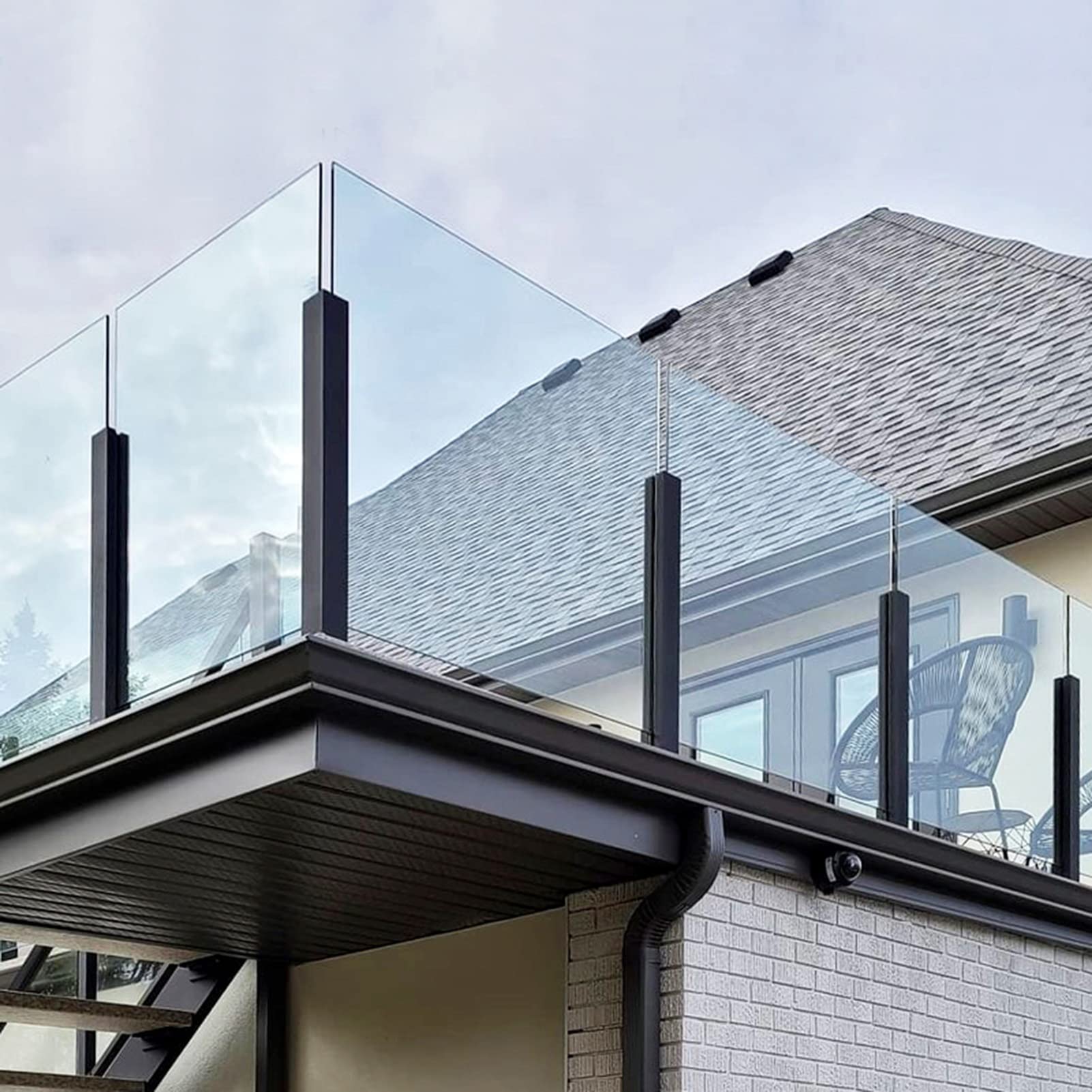inless stalowy system balustrad wewnętrznych na zewnątrz, poręcz balkonowa i balustrada poddasza, ogrodzenie i słupek końcowy, projekt do bezpiecznego domu i dekoracji