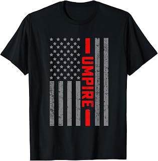 American Flag Umpire US Flag Vintage Tee For Men Dad T-Shirt