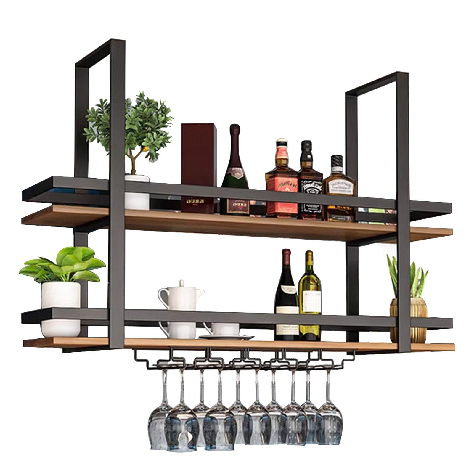 Meuble plafond cuisine pour gagner de la place et ranger le vin