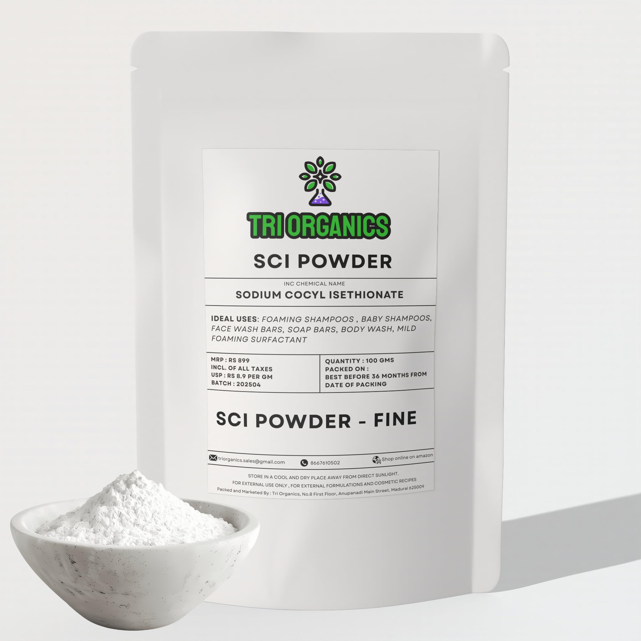 SCI Powder, 100g | Sodium Cocyl Isethionate | Baby Shampoos, Mild Shampoos, Soap bars, Body wash, DIY personal care products, Mild surfactant, EXCELLENT FOAMING - 100gms-image-31