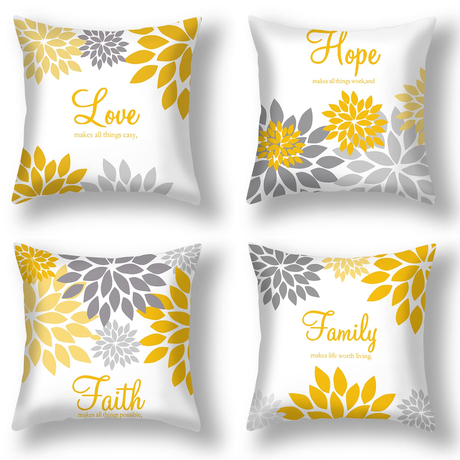 Housses de coussin bleu marine au motif géométrique jaune argenté chic