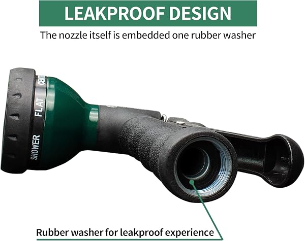 AUTOMAN-Garden-Hose-Nozzle, Metal Water Spray Nozzle with Heavy Duty 7 Adjustable Watering Patterns,Slip Resistant for Wateri - 3