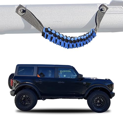 Miniatura 7 de BESTAOO Asas de agarre de barra enrollable para Ford Bronco Accessories 2021 2022 2 puertas 4 puertas, paquete de 4 (azul)