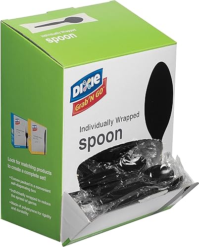 Miniatura 3 de Dixie Grab'n Go Cubiertos envueltos, cucharaditas, negro, 90/caja, mediano