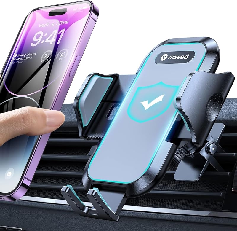 [Upgrade Strongest Grip Car Vent Phone Mount, Phone Holder for Car | Safety Cert,Double-Lock Metal Clip, Air Vent Phone Holder for iPhone 17 Pro & All Smartphones,For Horizontal & Vertical Vent
