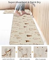 Vista 4 de Tapete de baño de Navidad para bañera, antideslizante, de secado rápido y absorbente, tierra de diatomeas, fregadero de cocina, lavable, moderno