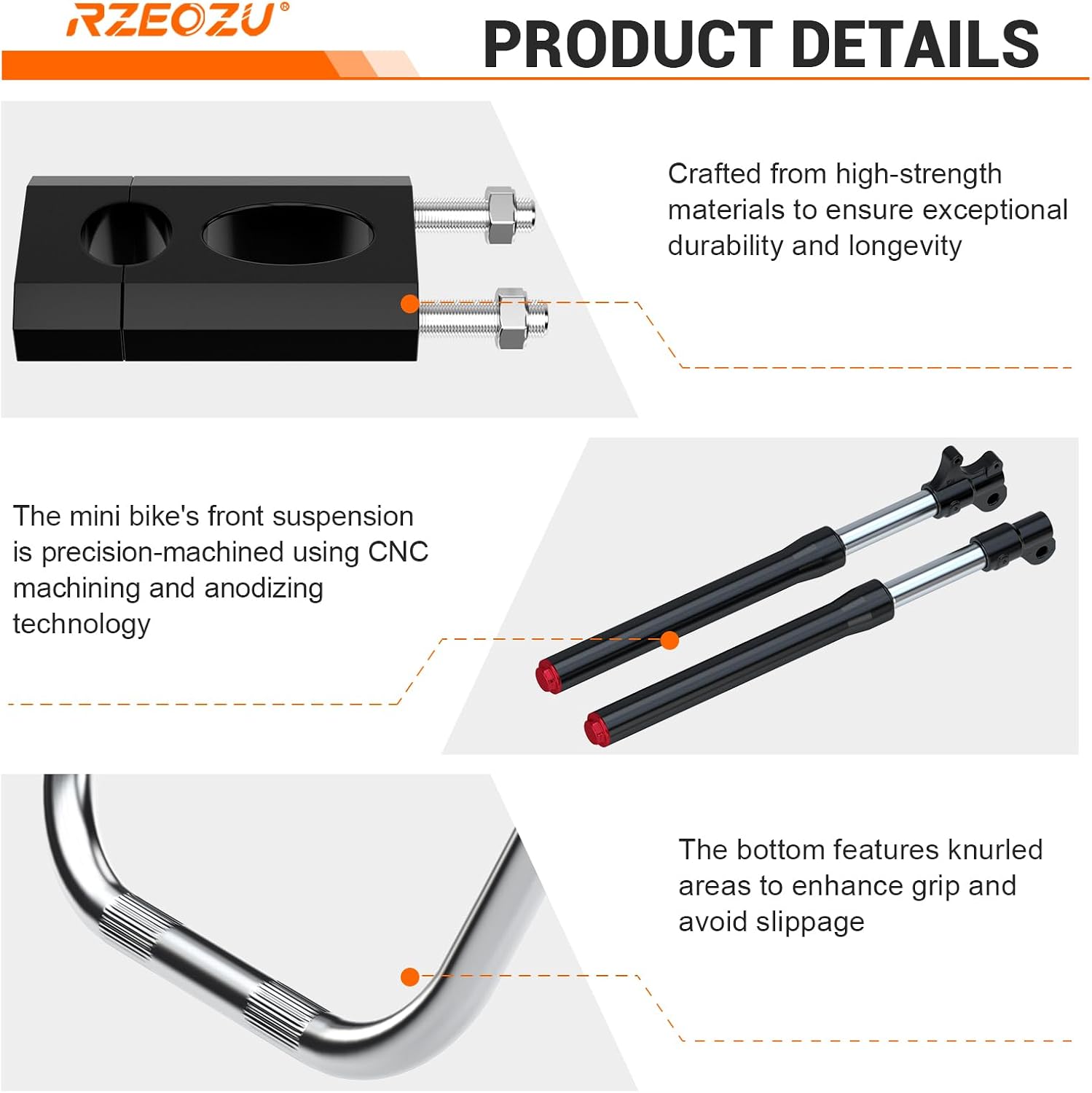 Mini Bike Inverted Front Forks Suspension Kit Replacement for Monster Mega Moto MMB80 MMB105 80cc 105cc GMB100 Coleman CT100U Baja DB30 Motovox MBX10 MBX11 Minibike Parts