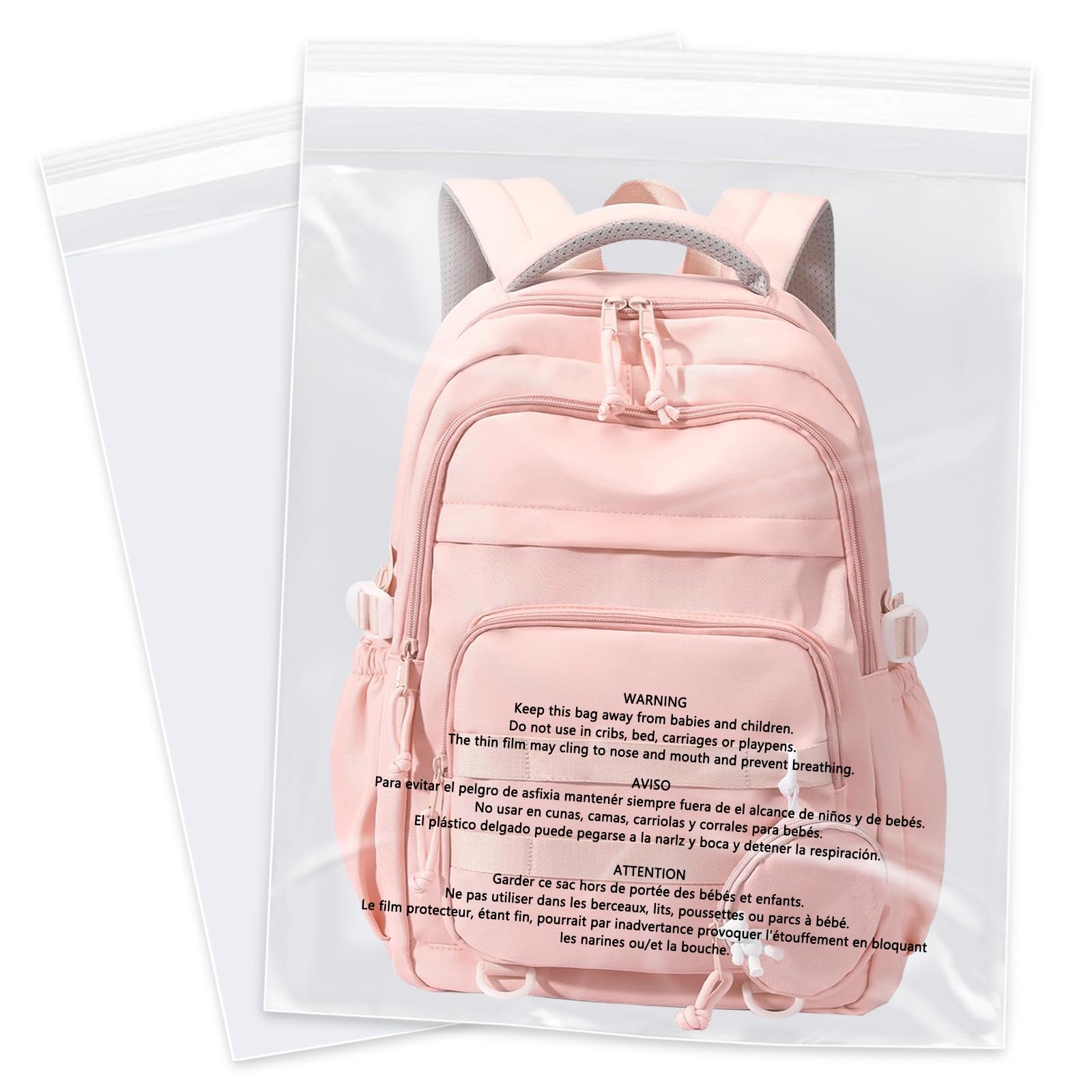 WEPOLY - 14" x 20" (1000 Count) - Clear Poly Bags with Suffocation Warning Self Seal for Packaging, Shirts, Clothing & FBA - Permanent Adhesive