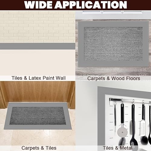 Miniatura 6 de Tira de Transición de Piso de Vinilo Autoadhesiva de 3.05m, Tira de Borde Superpuesto Alfombra a Azulejo, Tira de División de Piso Flexible Pelar y