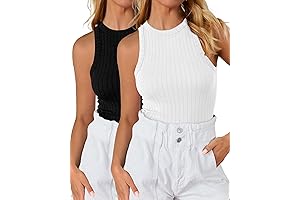 BTFBM Womens Basic Crew Neck Crop Tank Top