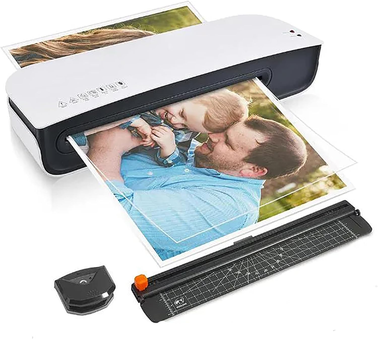 Laminator Machine, Portable Thermal Laminator with Indicator Light, Fast Warm-up and Two Heating Modes, 3 Minute Warm-up and Never-Jam, Low Noise and Easy to Carry, for Home, Office, School