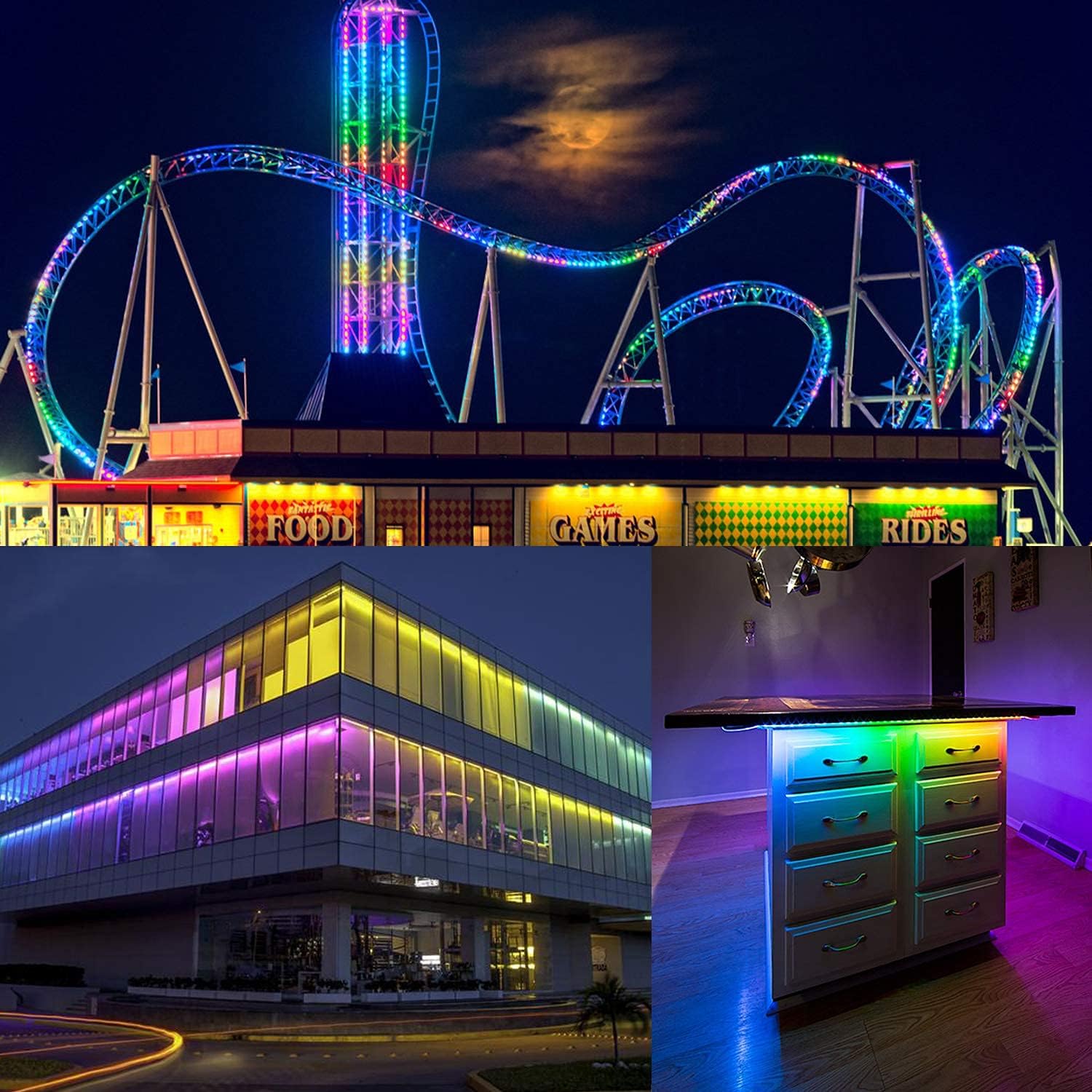 Lіmіtеd Stосk 110V GuoTonG 8 Colors RGB Dimmable Strip Light Outdoor 65.6ft 20m Rope Lighting Kit Indoor Waterproof IP65 Cuttable Connectable Flexible for DIY Christmas Bar Parties Landscape Decoration…