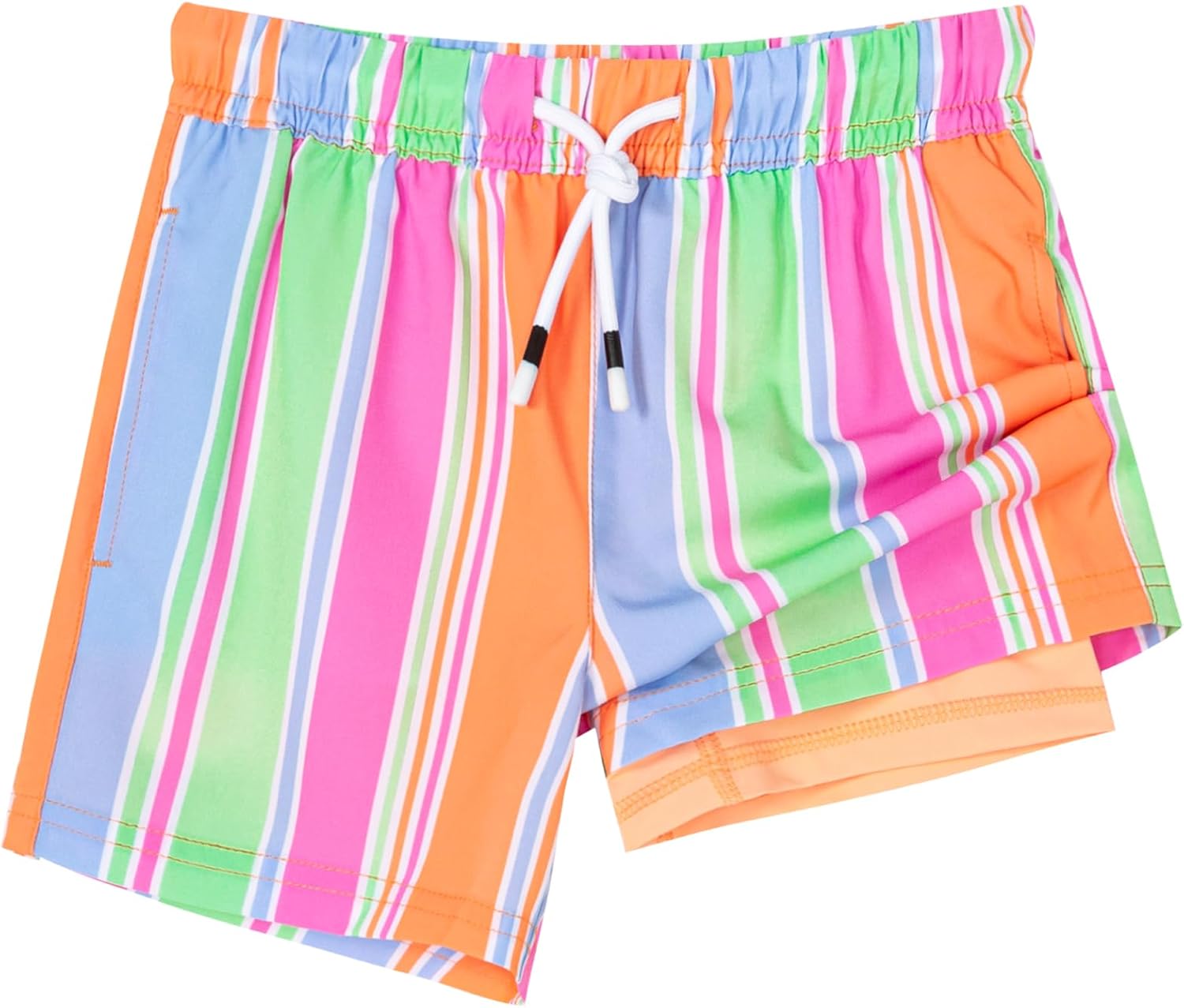 SURF CUZ Boys Swim Trunks with Boxer Brief Liner Toddler Boy Stretch Swimsuit Shorts Quick Dry Swimming Trunks Bathing Suit