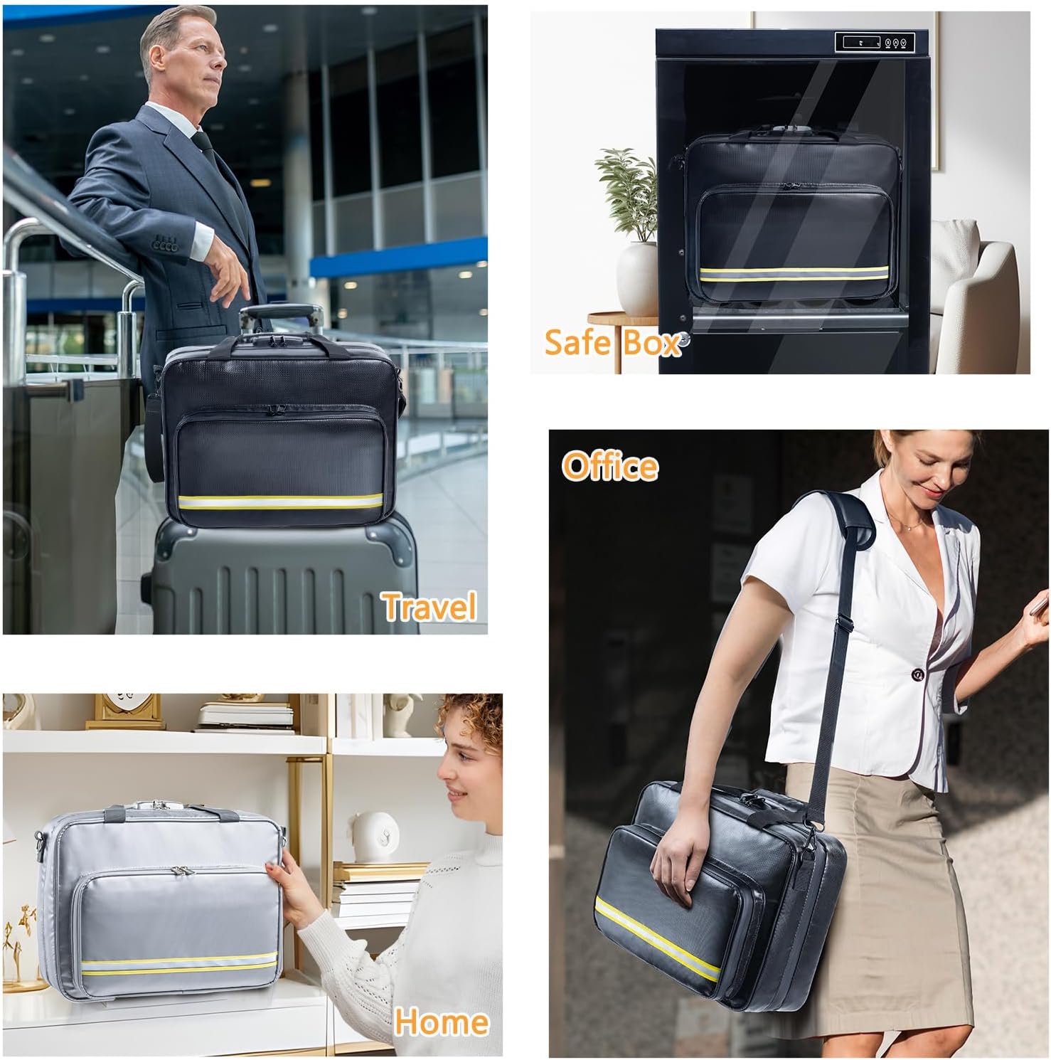 5200 Fireproof Document Organizer - Large Fireproof Bag with 20 Pockets - Locking Document Safe for Home and Office